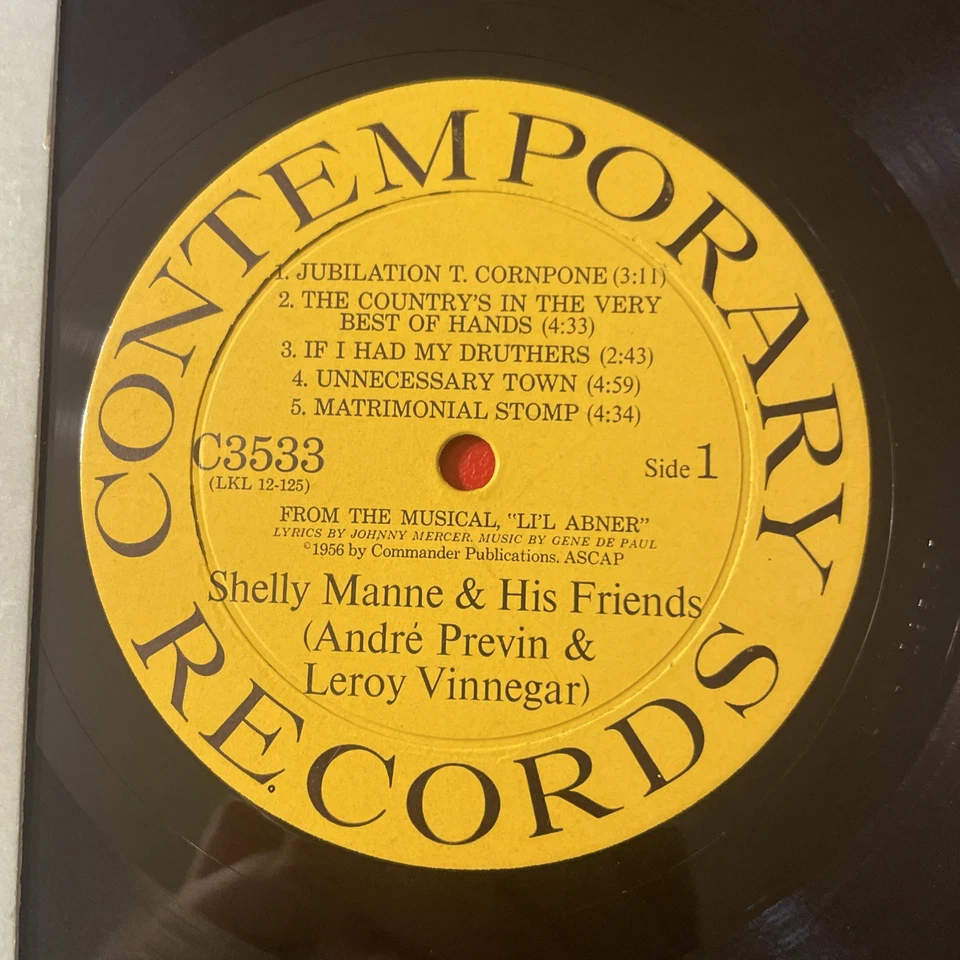 Shelly Manne & His Friends Jazz Songs From Li’l Abner LP Contemporary Mono M-!!! - Image 3 of 4