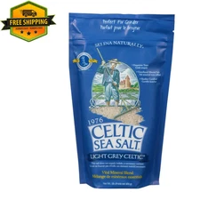 Light Grey Celtic Sea Salt 1 Pound Resealable Bag Additive-Free USA NEW