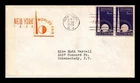 DR JIM STAMPS US COVER NEW YORK WORLDS FAIR FDC SCOTT 853 PAIR HF CACHET