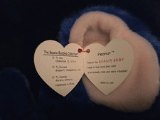 Ty Beanie Buddy Peanut The Elephant - Royal Blue