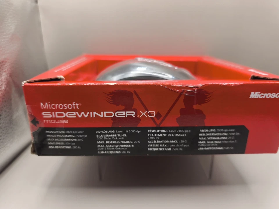 Microsoft Sidewinder X3 Ambidextrous USB Laser Gaming Mouse New And Sealed - Image 3 of 4