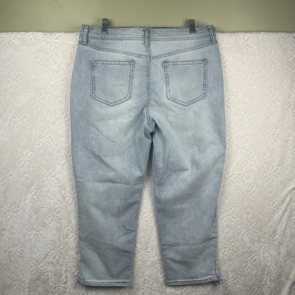 Bandolino Capri Mujer 10 Azul Blanco Pin Rayas Amy Mezcla Algodón Elástico Foto 2 de 4