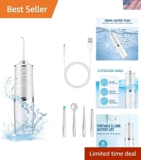 Cordless Electric Water Flosser with 3 Modes & 4 Jet Tips | Optimal Oral Care