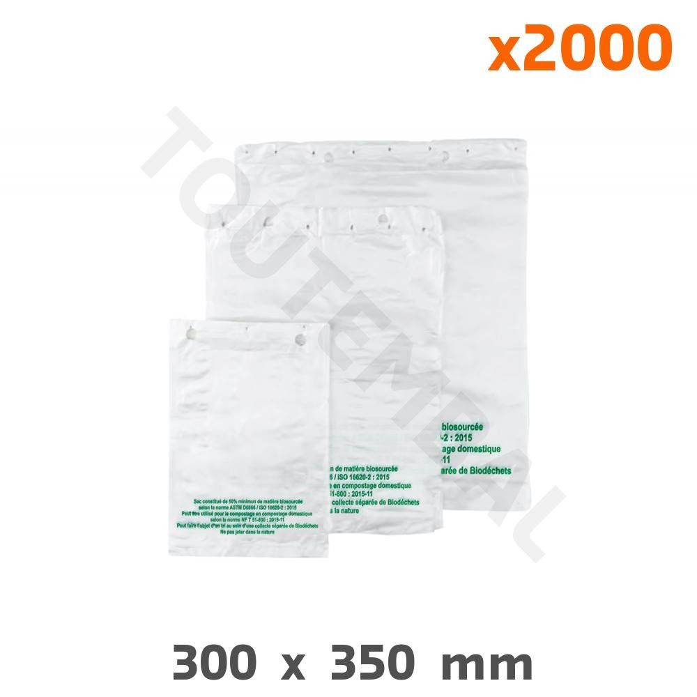 Sac liassé éco-responsable et compostable 30x35 cm pour fruits et légumes en vrac