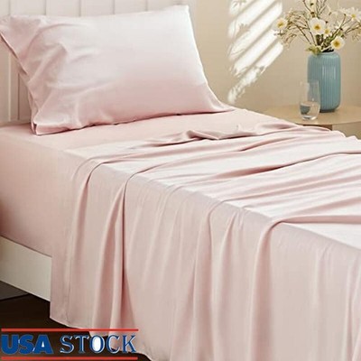 Cooling Twin XL Sheet Set Bamboo Derived Silky Soft Deep Pocket Dorm Bedding New