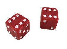 Bouchon de valve custom vélo auto moto quad " Dé rouge " la paire valvecaps bike