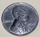 1945 Steel Wheat Penny With Free Mason Stamp