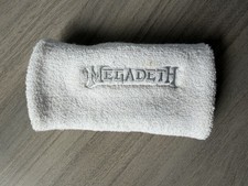 Megadeth Dave Mustaine CONCERT USED WRISTBAND LA Sweatband Rare White 2024 Tour