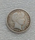 1904 Barber Silver Dime AU