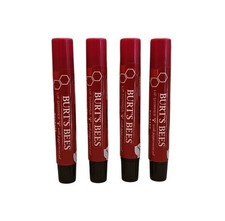 4 Pack Burt's Bees Lip Shimmer with Peppermint Oil 0.09 oz Each RHUBARB Sealed