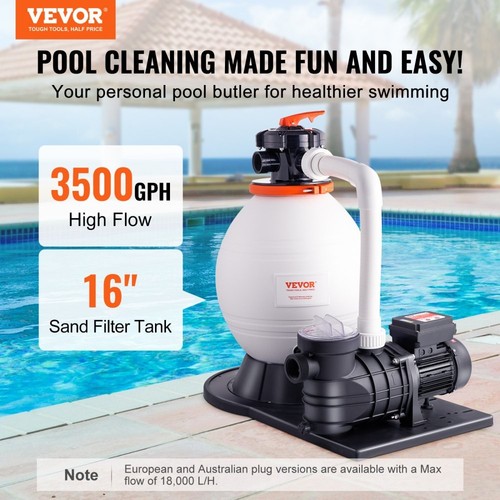 Above Ground Sand Filter 850W Pool Pump 18000L/H Flow 6 Way Valve System - Picture 4 of 8