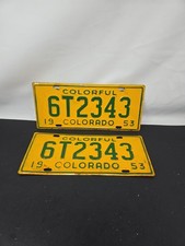COLORADO 1953 Truck LICENSE PLATE - Pair