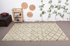 Decorative Rug, Green Floral Paisley Rug 4.8x7.5 ft