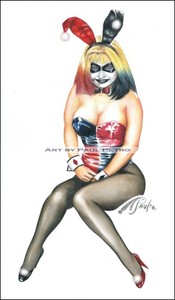 Harley Quinn as Bunny Quinn original colored pencil drawing