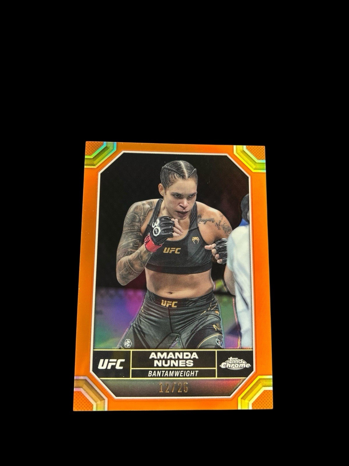 2024 Topps Chrome Finest UFC - Amanda Nunes #15 Orange Refractor /25 HOF Goat