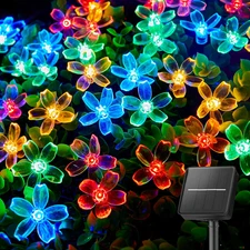 60 LED Flower Solar String Lights Outdoor Waterproof Fairy Lights for Garden Yar