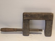 Schraubzwinge aus Holz Antik Tischler Werkzeug Zimmermann Schreiner