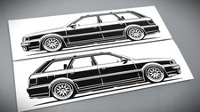 Audi Aufkleber RS2 Avant tuning Sticker Silhouette Auto Decal Schwarz Paar neu