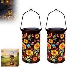 NEW Sunflower Solar Lantern Outdoor Waterproof Hanging Light Garden Yard Patio