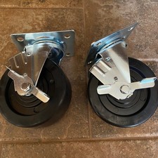 Seville Classics Ultrahd Wheel Set 2pc 5x2 Black Swivel Locking Caster