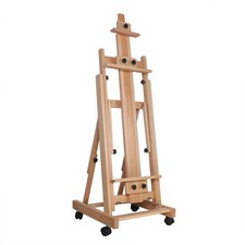 Heavy-Duty Large Studio Artist Easel Red Beech Wood Painting Art Easel H-Frame