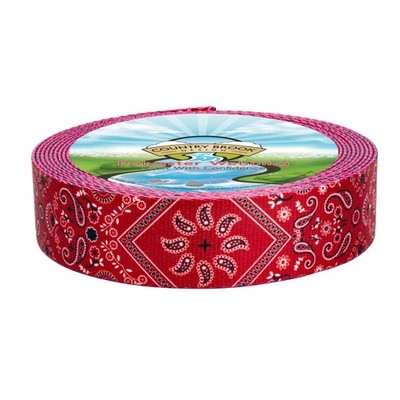 Country Brook Design  1 1/2 Inch Red Bandana Polyester Webbing, 5 Yards