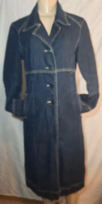 rubbish denim dress Vintage Rubbish 90s Blue Denim Duster Dress w/ Pockets Size M