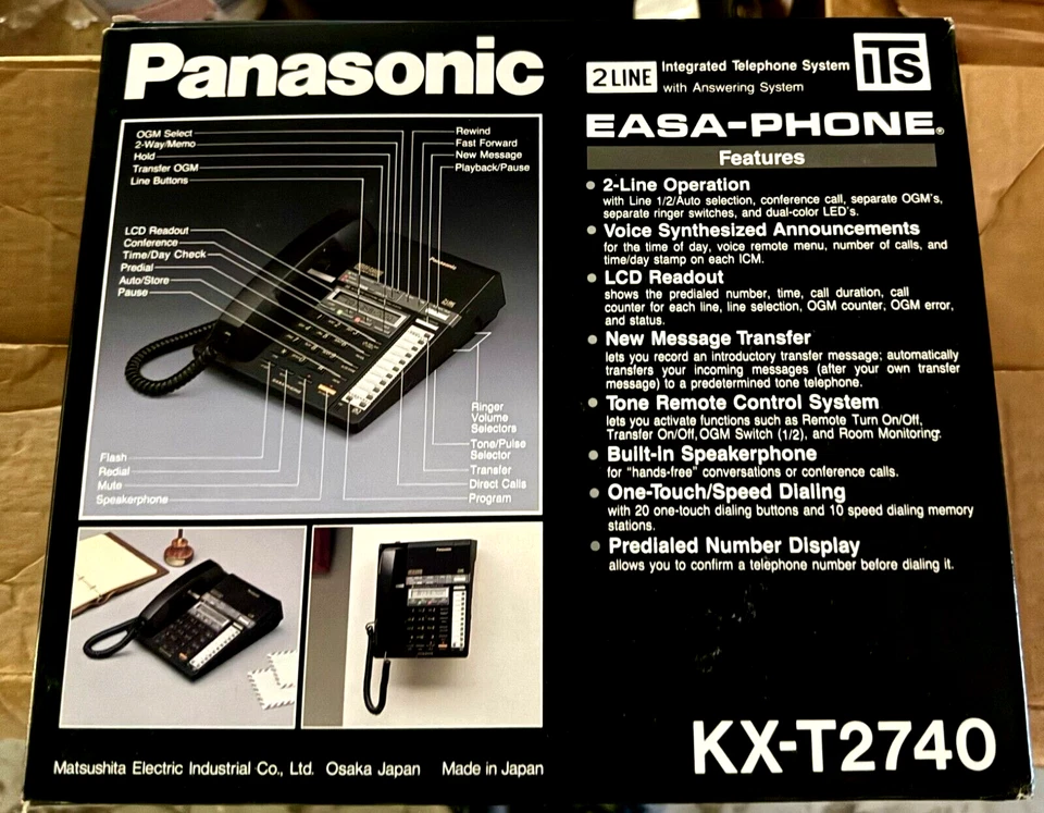 Panasonic 2-Line Phone with Answering Sys (Remote Control) Vintage KX-T2740 -NEW - Image 2 of 4