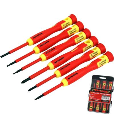 Neilsen 6tlg Präzisions Schraubendreher Magnetspitzen VDE Reparatur Kreuzschlitz Schlitz Set 