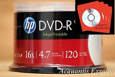 50 HP 16X DVD-R WHITE InkJet Printable DVD CB 100 Red CD/DVD Paper Sleeve