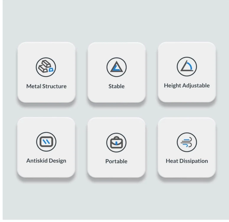 Laptop Stand Adjustable Computer Stand for Desk Ergonomic Aluminum Holder up 17" - Image 3 of 4