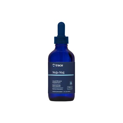 Mega Magnesium Liquid Supplement 400mg Natural Ionic Trace Minerals 4oz