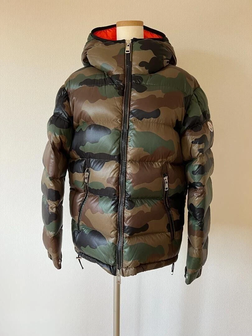 Moncler Down Jacket Khaki Camouflage Size 1 men's from used Japan | eBay