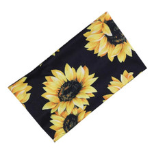 New Women's BLACK WITH YELLOW SUNFLOWERS HEADBAND For western outfit Style