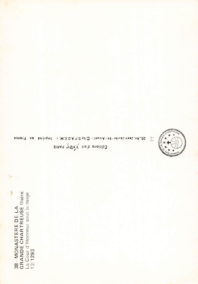 38 SAINT PIERRE DE CHARTREUSE MONASTERE DE LA GRANDE CHARTRE eBay