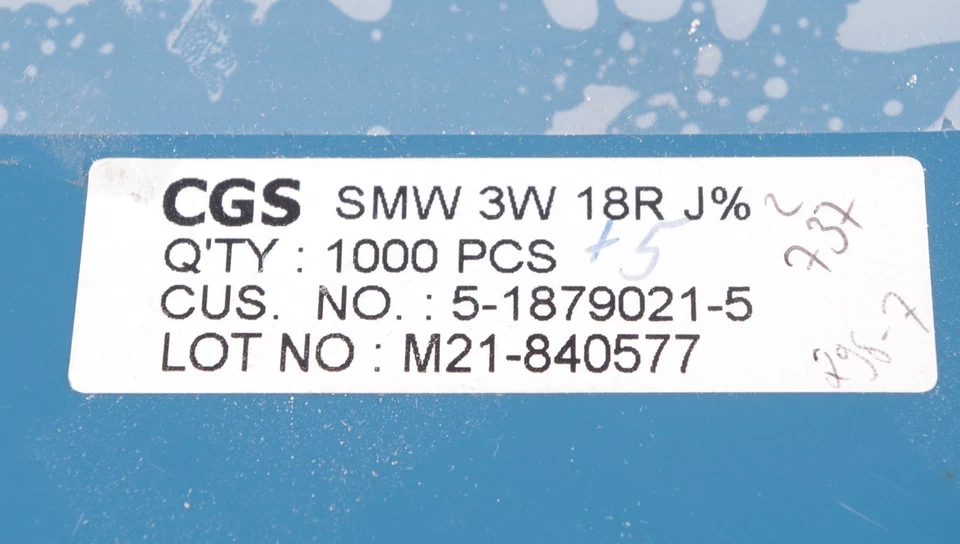 CGS SMW 3W 18R J% 5-1879021-5 518790215  SMW33R3JT 3R3 RESISTOR ! 20PCS ! NEW ! - Image 2 of 3