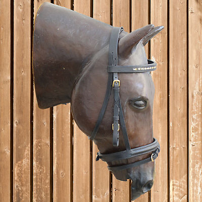 Pony bridle rhinestones, HKM snaffle bridle, black-gold
