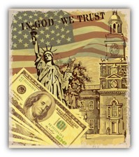 In God We Trust USA Label Car Bumper Sticker Decal - ''SIZES''