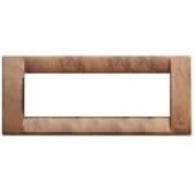 Classic Plate Vimar Idea 16736.42 Metal 6 Modules Cherry Wood
