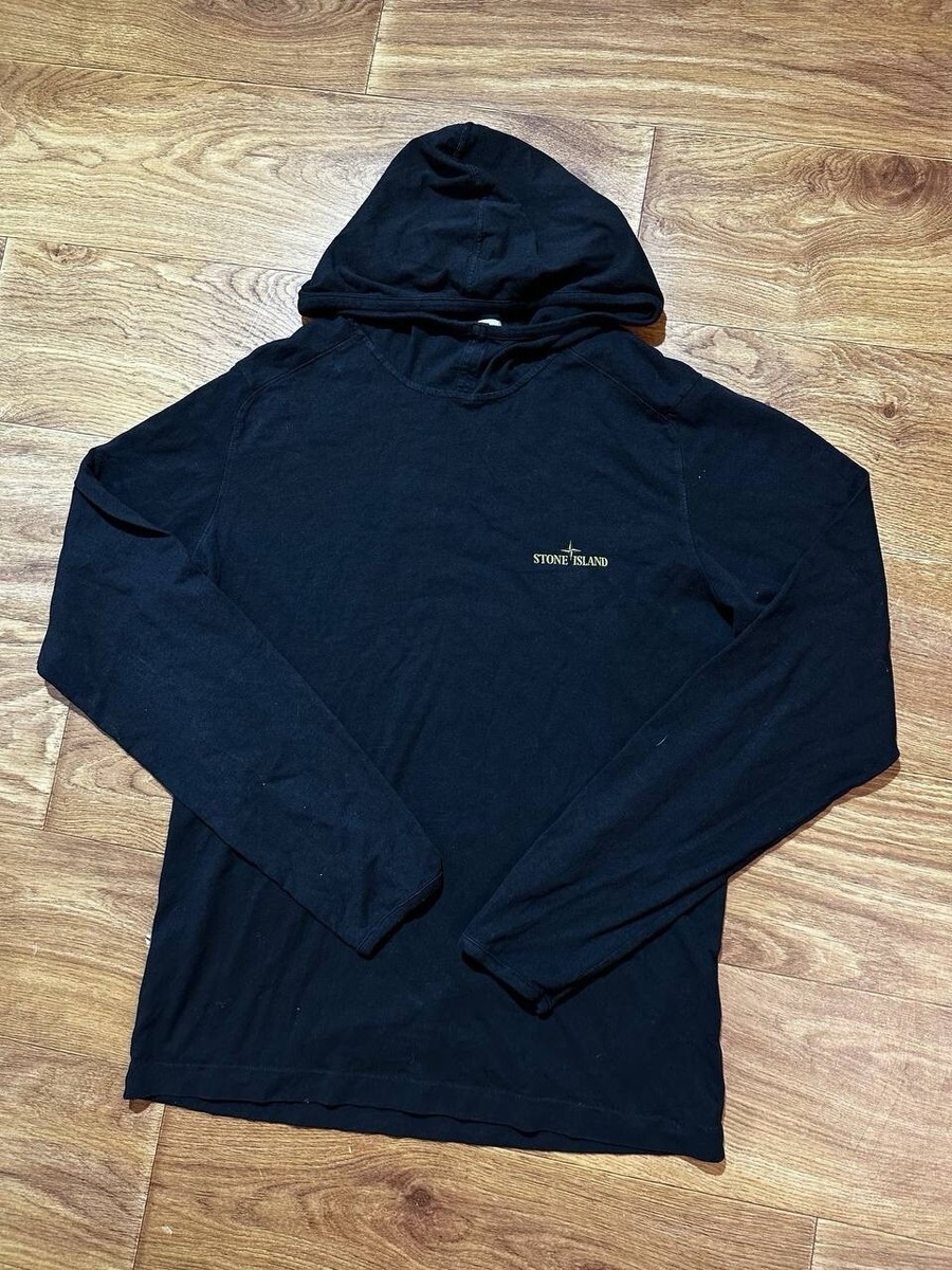 Rare Stone Island Hoodie Big Logo Black Men’s Size S