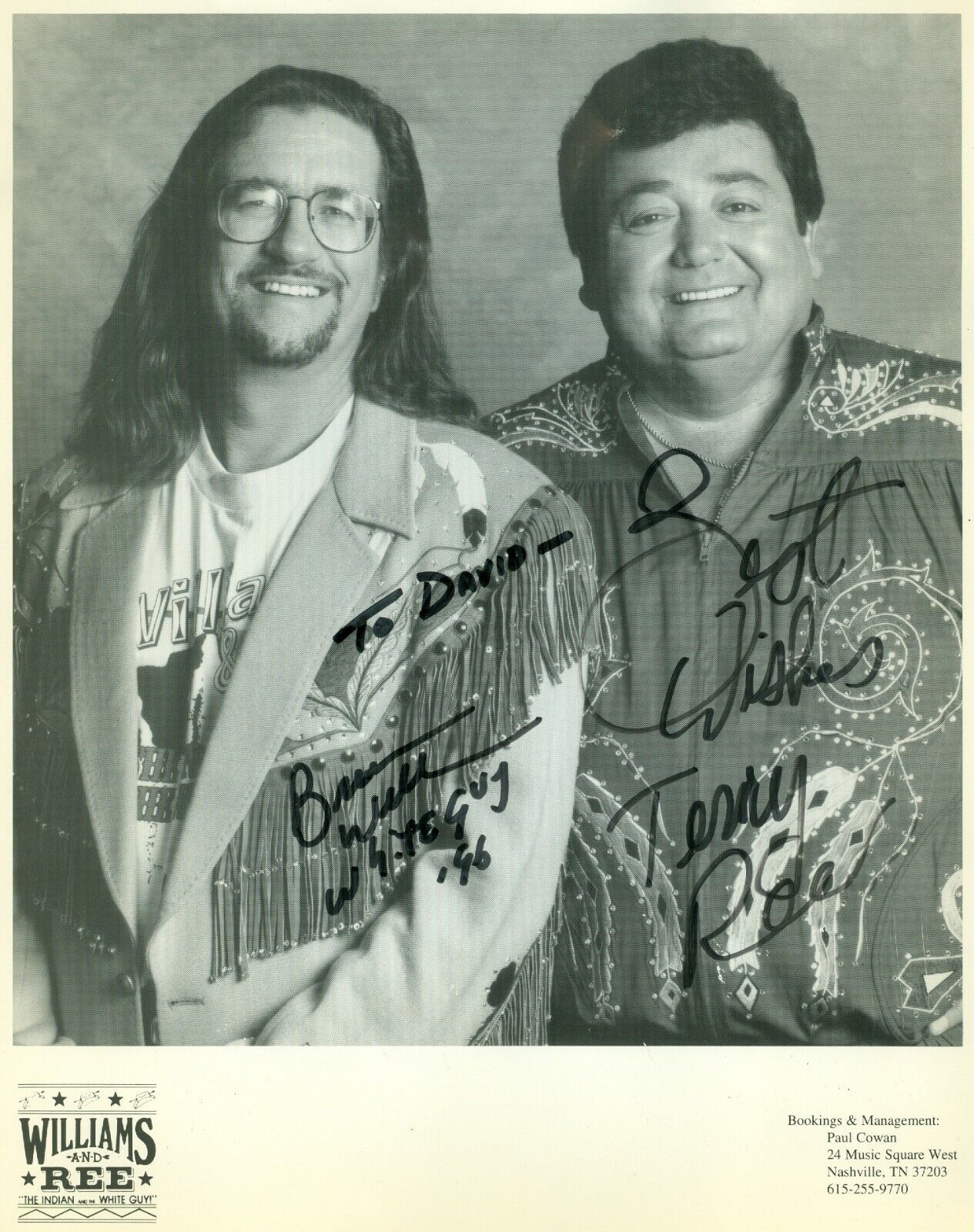 Williams and Ree Indian The White Guy hand signed autographed ph