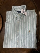POLO Ralph Lauren Dress Shirt Size Classic Fit NWT Green Stripe