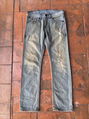 Y2K True Religion Ricky Super Distressed T Rope Jeans Men's 32 Made in USA