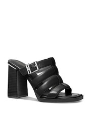 NEW MICHAEL KORS BLACK LEATHER PUMPS SANDALS SIZE 8 M 155