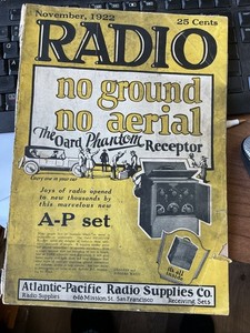 Antique Radio Magazine November 1922 Articles And Advertisements 