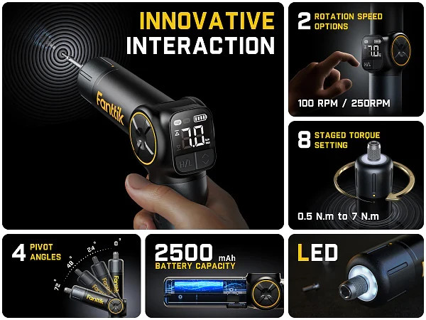 Fanttik S1 APEX Smart Electric Screwdriver Cordless USB-C Rechargeable 7Nm