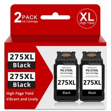 2 Pack PG-275XL Black Ink Cartridge for Canon Pixma TS3522 TR4720 TS3500 Printer