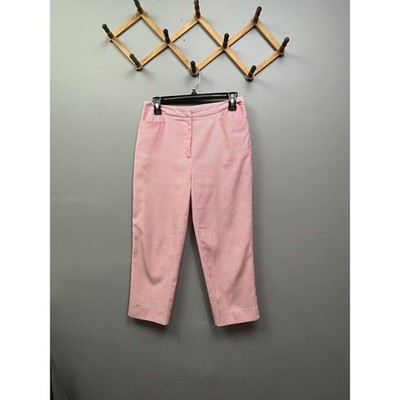 EP Pro Cropped Pants Womens 4 Pink/White striped Capri Golf Flat front Pockets