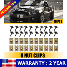 U-Clip Nuts and Bolts Set 40 Packs, Metal Speed Fastener Clips with Mounting A