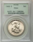 1949-S 50C Franklin Half Dollar PCGS MS64 in Old Green Holder (OGH) Generation 3